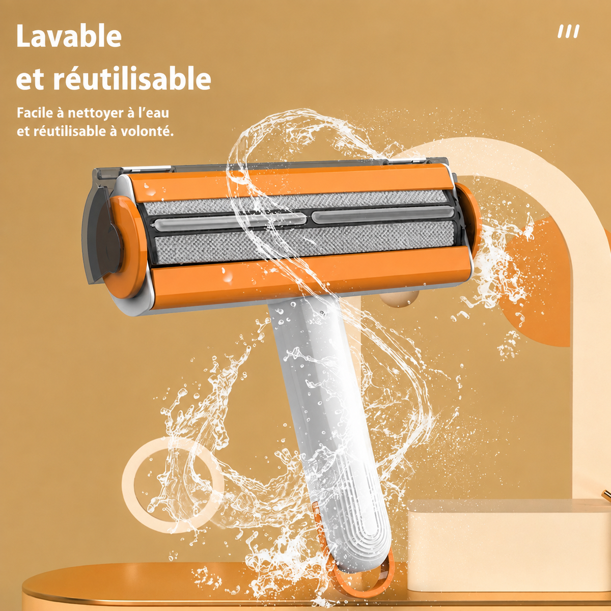 Rouleau anti-poils Nalia - Réutilisable pour vêtements et canapé